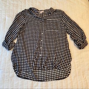 Black White Grand and Greene Gingham Blouse 1X